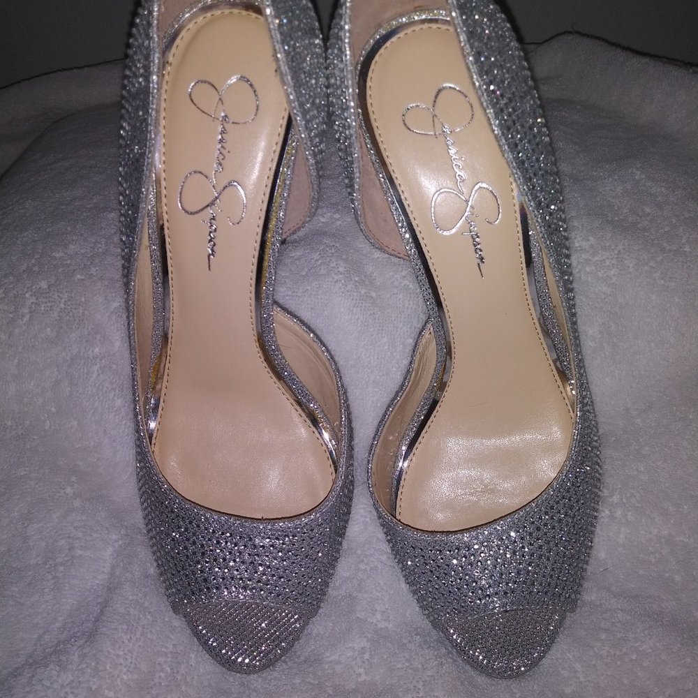 NWOT Jessica Simpson rhinestone platform heels